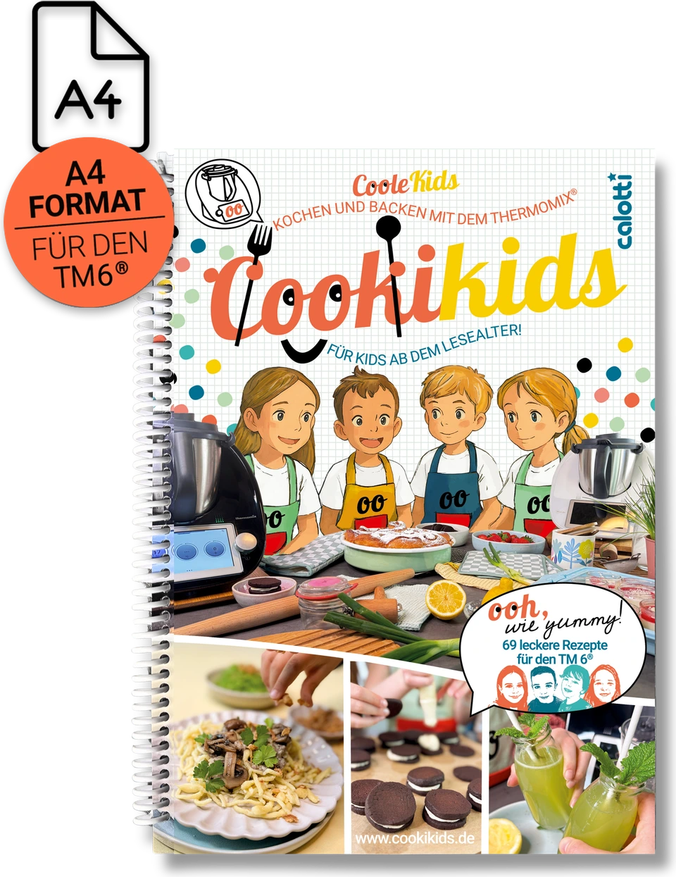 Cookikids® Kinderkoch- und Backbuch für den Thermomix® TM6, A4 mit Spiralbindung