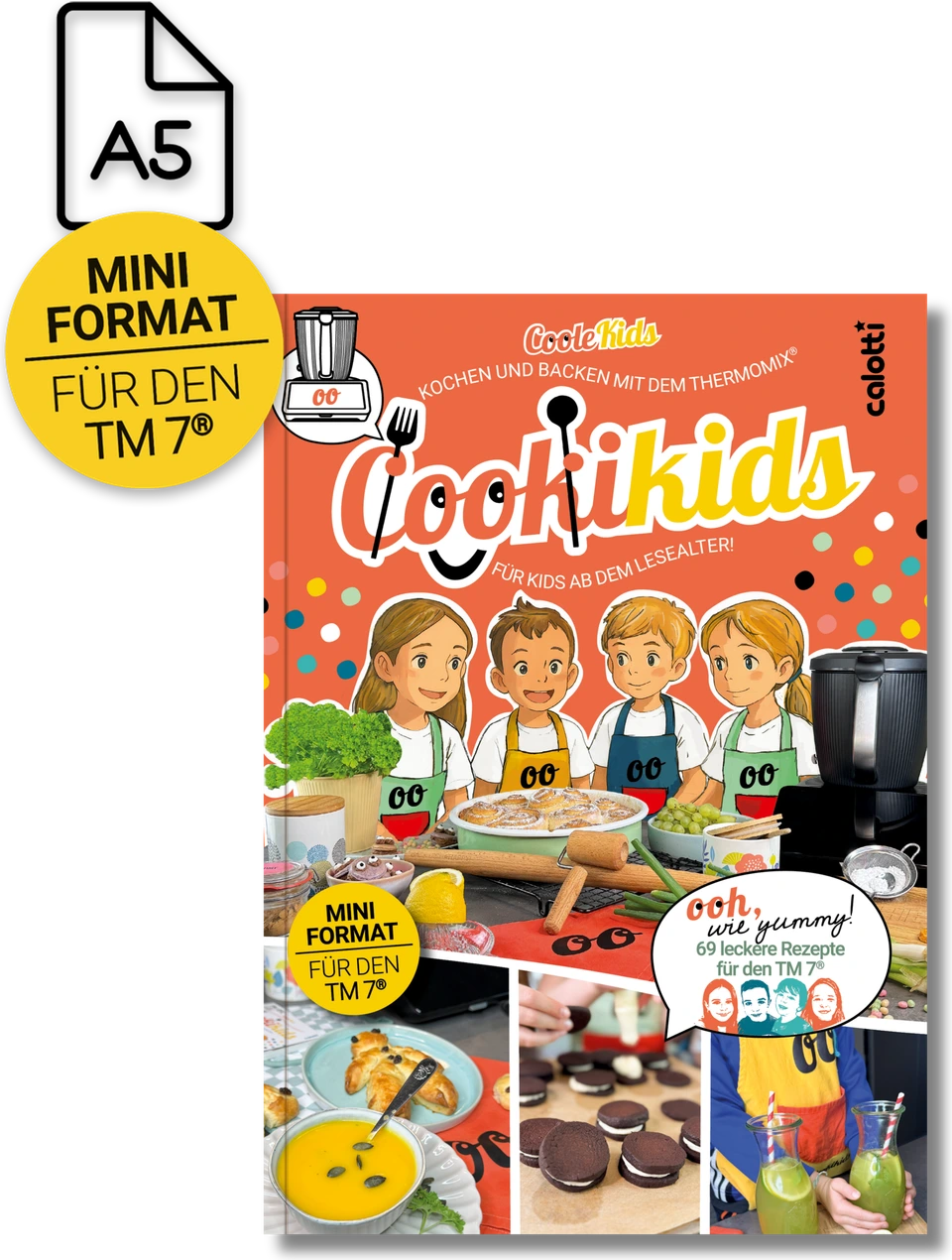 Cookikids® Kinderkoch- und Backbuch für den Thermomix® TM7 im Mini-Format A5